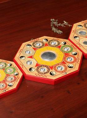 桃木九八卦镜雕卦刻家用IOO八凸镜大号小号门宫口窗口阳台摆件挂