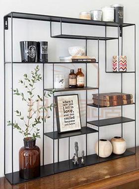 XJ-18091创办意铁艺客厅隔断置物架多北欧卧室书公室靠墙架层置物