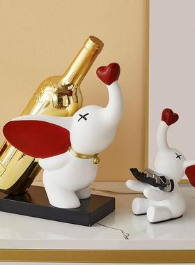 大象红现酒架摆设柜边柜装饰CRCH0036品酒摆件家居饰品客厅一对代