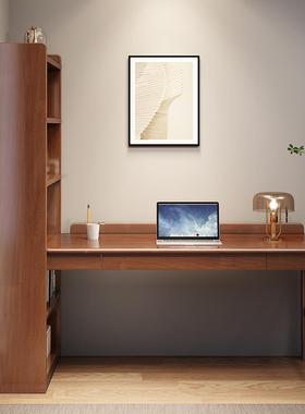 转角书书架组合一体台式写电脑桌家简约用学生WGX字桌实桌木学习
