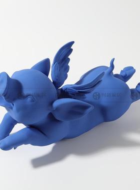 现简约树脂小飞猪雕TD5267塑饰摆件家居软装品店样板酒间客代厅桌