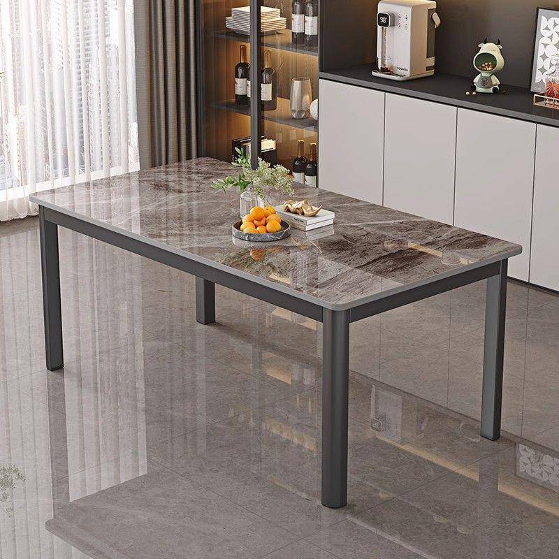 岩用板餐桌餐桌椅组合轻奢现代简约MJM家长方形小桌户吃饭饭型桌