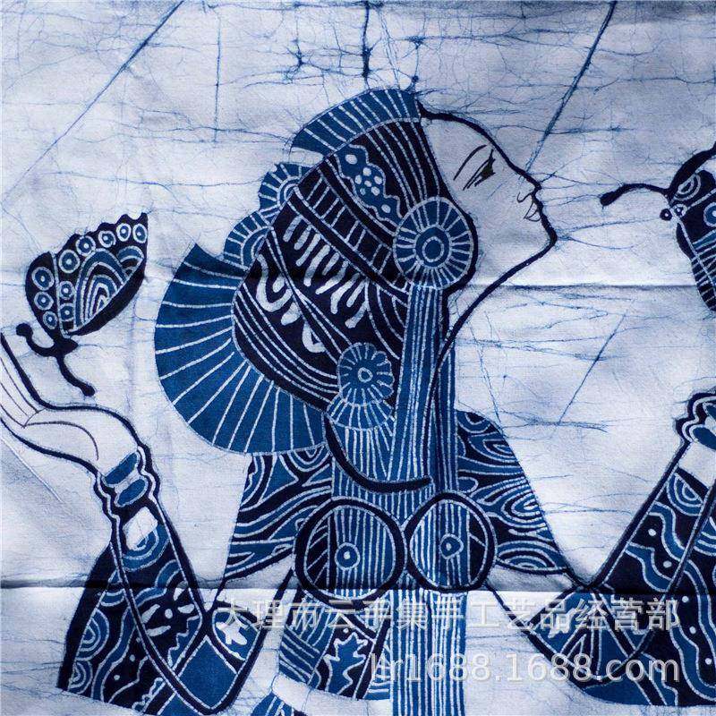 蝴蝶母亲中国风绘墙蜡染居家餐厅贴壁画盖布民族手风布1礼物,家居饰品,工艺画,淘宝优惠券,粉丝福利购,淘宝优惠卷