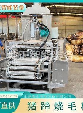 猪蹄自动燎毛机烧带皮五花肉猪朵连续式燎毛毛备设猪蹄JBR耳烧毛