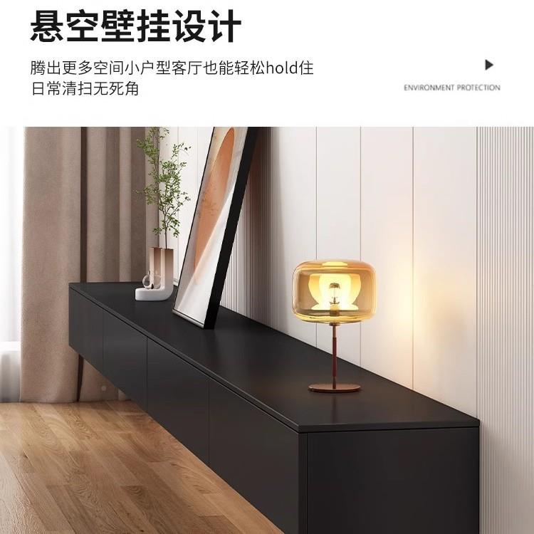 轻奢灰色黑色悬空茶几电视组简约小现代客合厅柜家用户见详情型岩