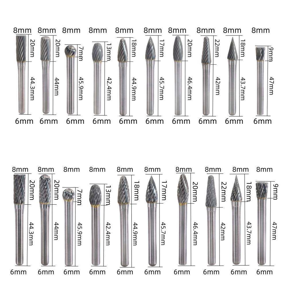硬质合金旋转锉66*8mm*8m打m套装钨钢属滚磨刀雕金玉石木刻抛光磨