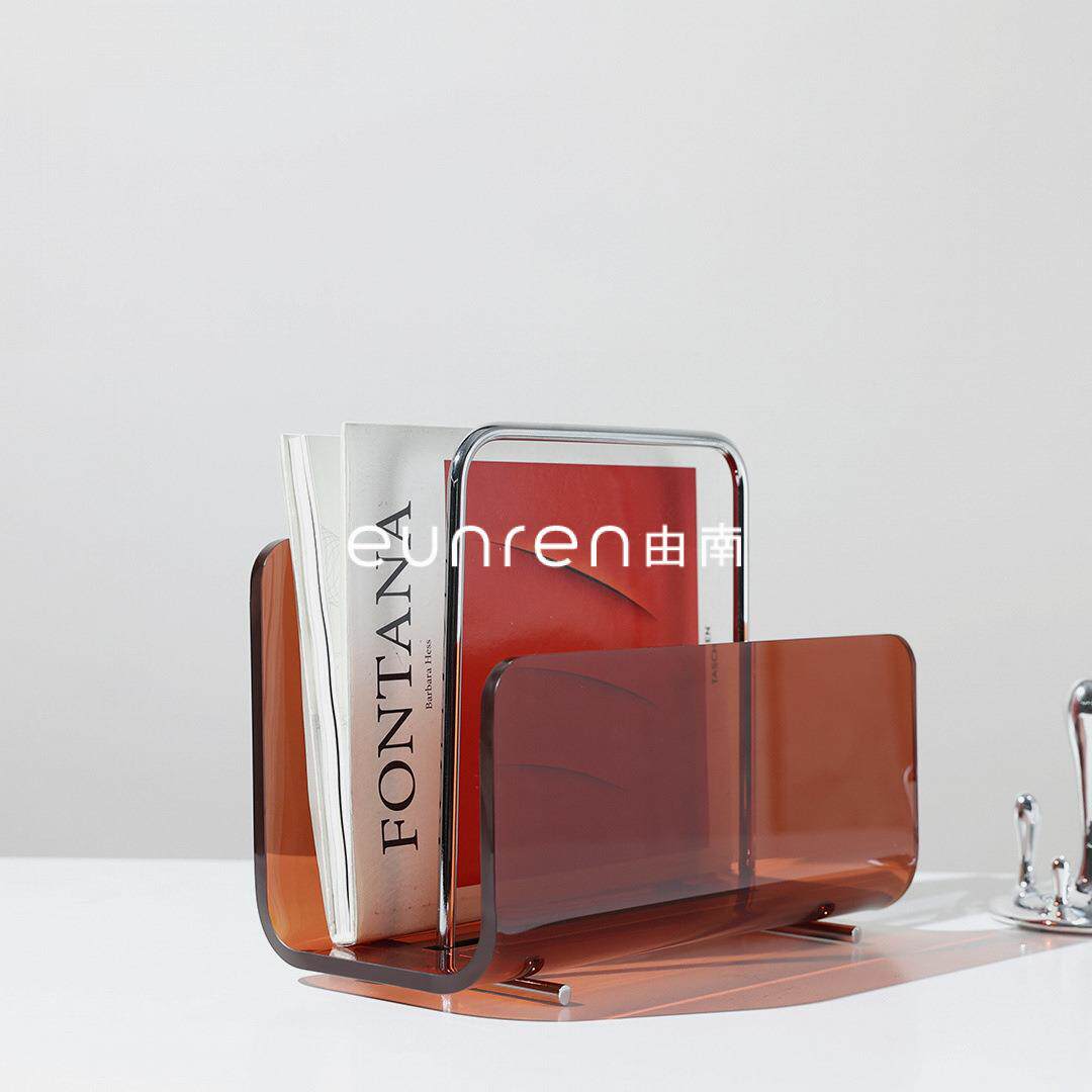 简VGO约现代亚克力金架属艺术手提收饰纳箱书书装籍摆件售楼处软