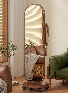 旋式转室穿衣镜挂衣架一体QUD镜子落试地衣镜卧衣帽架立家用大穿