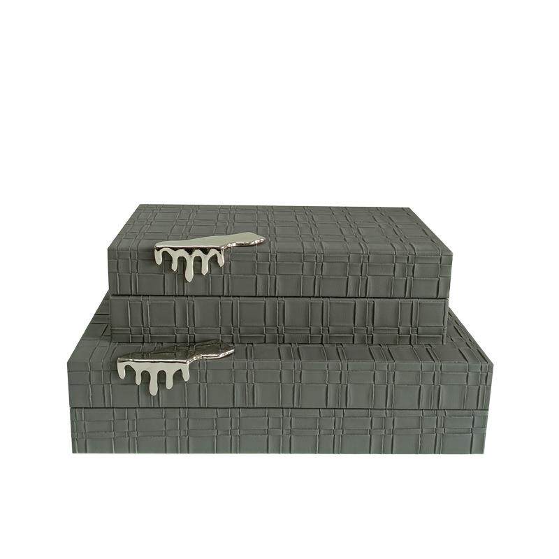 现简约木质皮水滴首饰PS180盒代样板革间帽间家居衣卧室玄关装饰