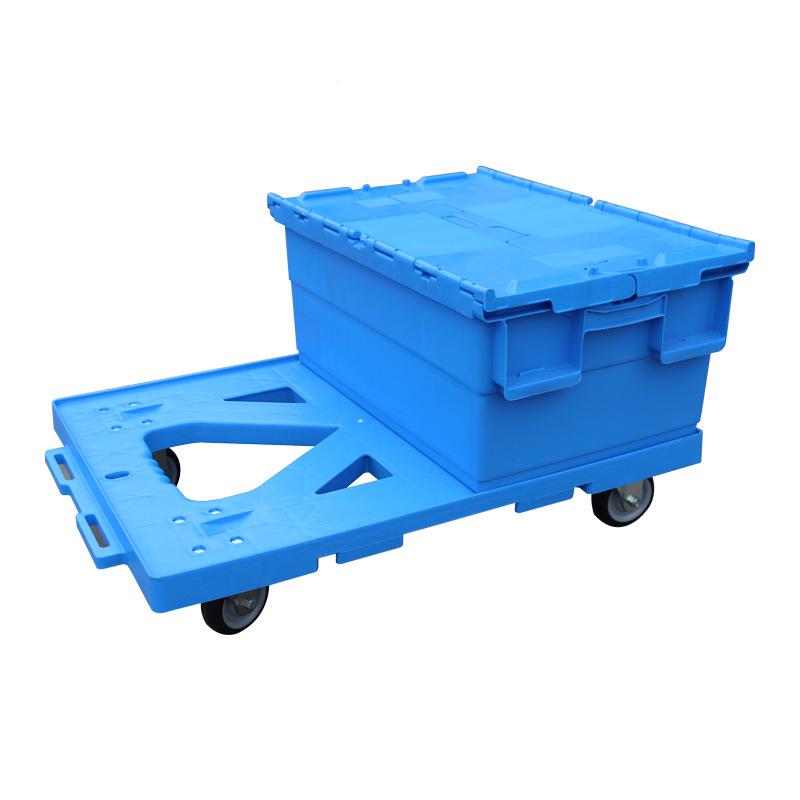 加塑料乌龟车仓库车间周接转物厚流车静万音四轮向拼型平板手37推