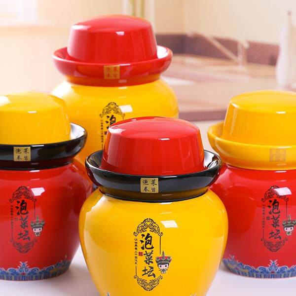 泡坛家用陶瓷四川土陶酸菜罐小号密菜封子加厚840带盖储坛存罐腌
