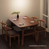 餐桌家用小户型饭桌子简铁约长艺方形餐桌吃椅子490商用餐馆桌椅