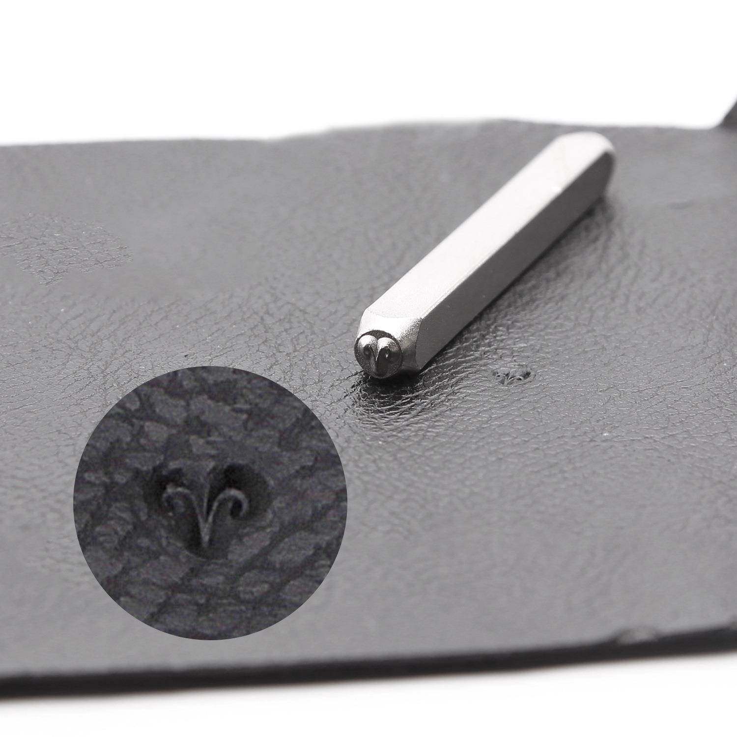 宝2PC星座钢冲花型冲12件星座头錾子皮革珠戒子印饰品雕刻DI1Y工