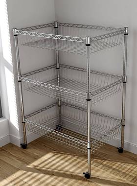 地厨房置物架夹缝KMW蔬架菜收纳子落果蔬多储层物三层家用多功能4