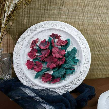 亿iy胶模具欧FM0411报春花盘摆件兴浮d雕立体花朵硅首饰托盘石膏