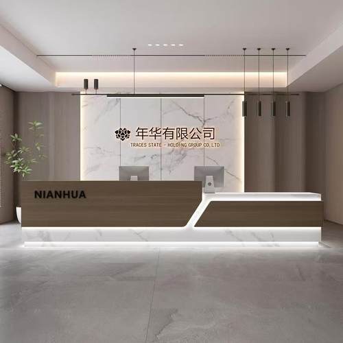 现代简约公司酒店烤漆前台接待台美容院店铺收银台培训中心接待台