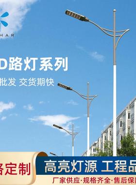 LED路灯一体化新农村太阳能高杆路灯头热镀锌喷塑路灯杆