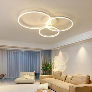 客厅吸顶灯现代简约大气家用客厅主灯北欧极简创意圆环主卧室灯具