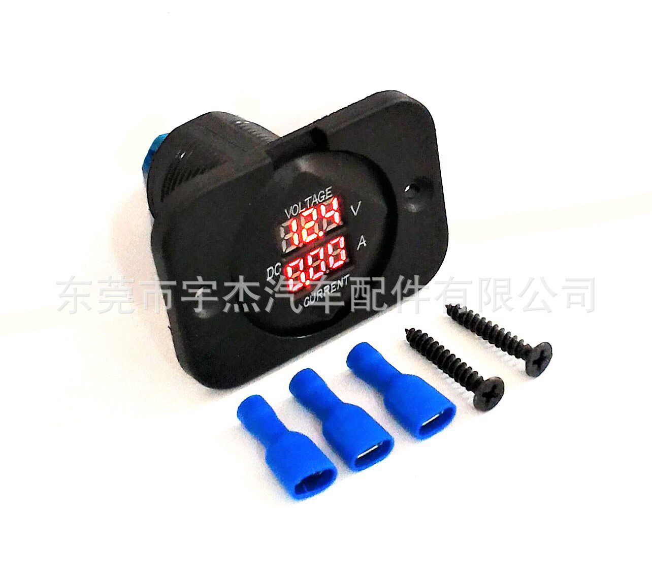 单孔面板电压电流表红光LED灯三位数显适合船舶汽车改装车