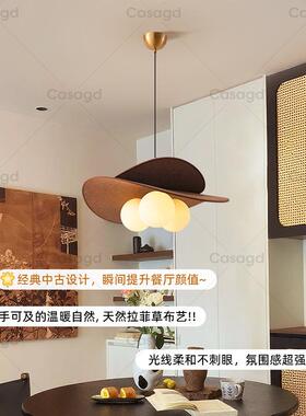 CA餐SAGD法中古风魔豆厅吊灯225新款0日式复古玻璃卧室书房式9888