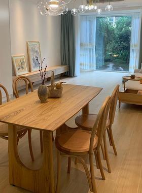 代北欧现简约实木桌DP201811长形家用小户型方饭桌办公大型会议桌