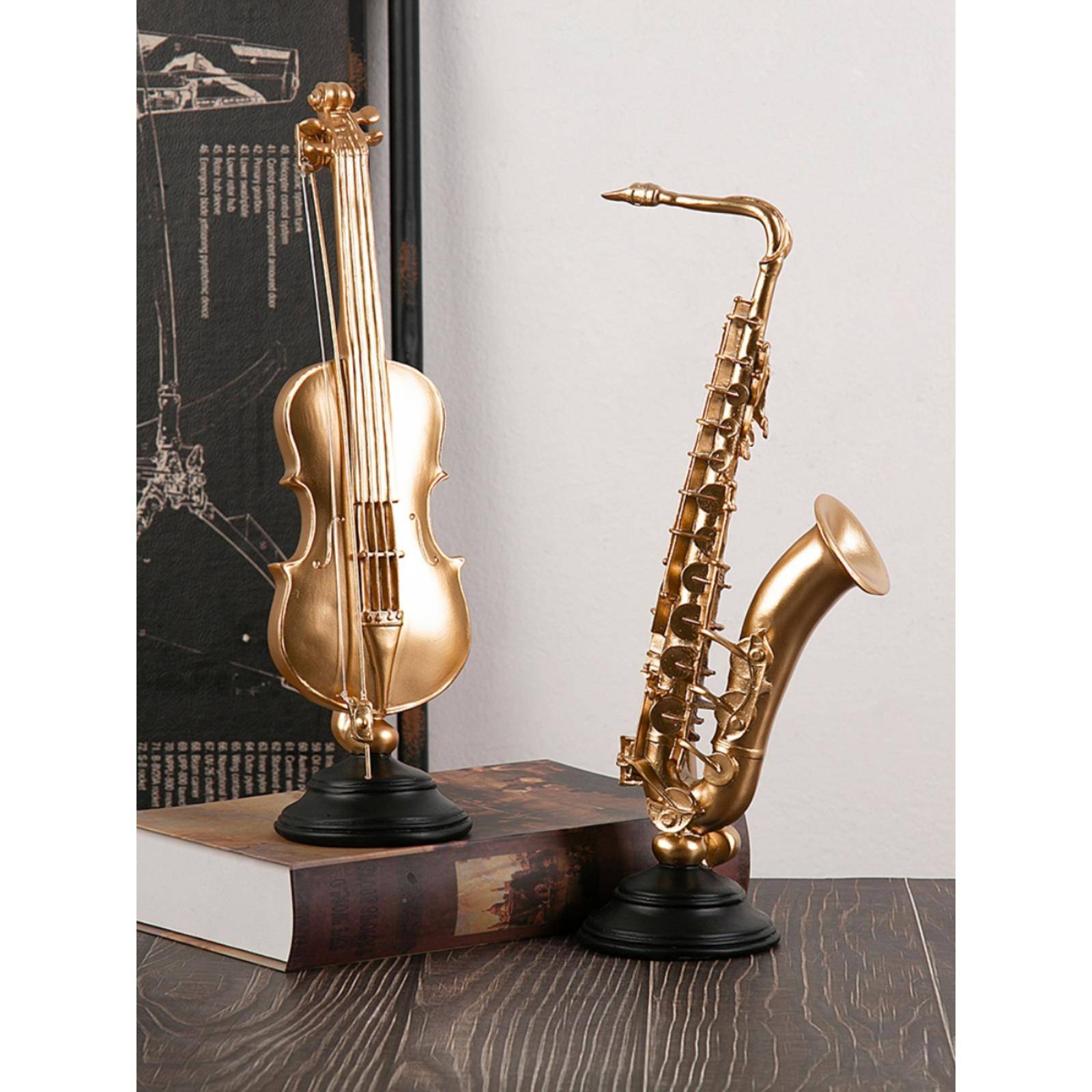 欧式小奢乐器提型琴树脂音乐艺术轻品摆F77SJ9MH件办公室客厅创意