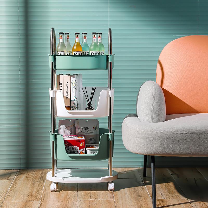 厨房置架QH-564/5物小推多车落地层架移动滑轮收纳架蔬菜碗筷储物