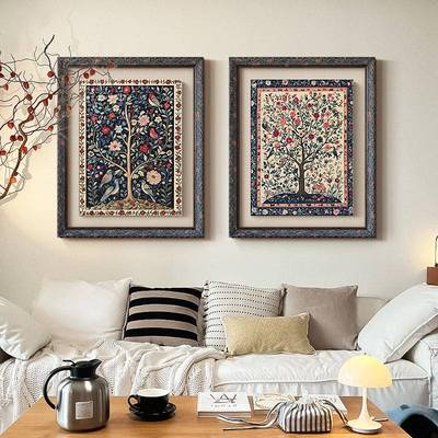 鹊》法式中古al202510风客高厅室装饰画美式复喜古餐厅玄关卧级感