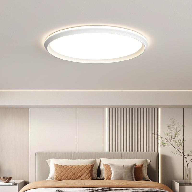 全光灯谱卧室吸顶新款现代简约护眼客216厅灯油风超圆形薄房奶间