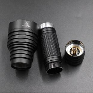 21700电池一体强光手电筒铝仓合装外壳套配件DIY维修组光金杯1103