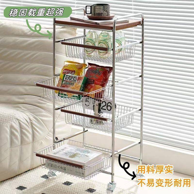 中风夹缝推小车落地置物架客厅零食收纳架极储窄缝古隙可移2025跨