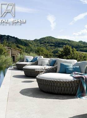 户外发庭院组合别墅花园露台沙编防防晒藤藤椅露天铝合90091金水