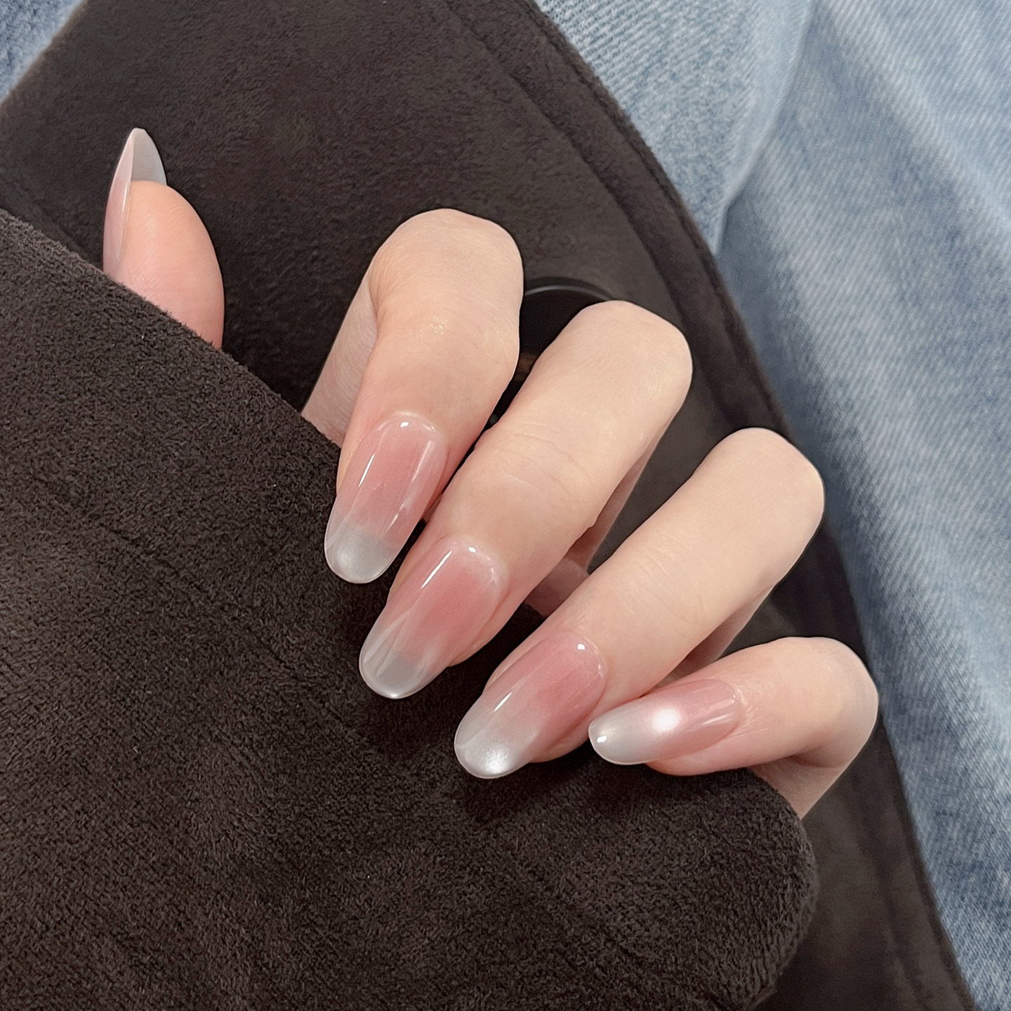 轻奢手工甲猫眼穿戴甲渐变色美甲贴片短款裸色可拆卸显白女指甲贴,彩妆/香水/美妆工具,穿戴甲/甲片,淘宝优惠券,粉丝福利购,淘宝优惠卷