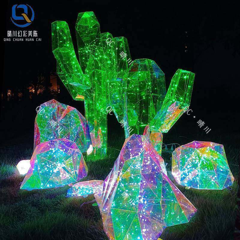 室户内外防水发光幻彩仙人掌道具动物园商场景区DP点美陈装饰布置