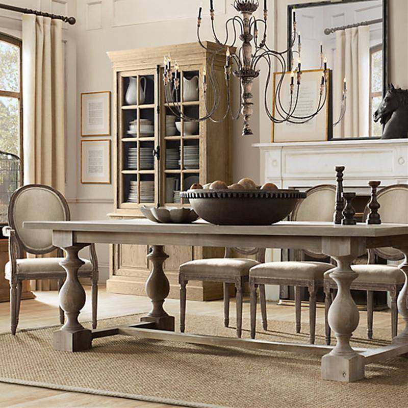 美式乡村实木餐桌椅组合家用吃饭餐台创意复古做旧长条办公桌子,节庆用品/礼品,新娘配件,淘宝优惠券,粉丝福利购,淘宝优惠卷