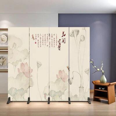 风屏古风隔断客厅新中式叠遮艺NGU挡折移动卧室家用办公室新款布
