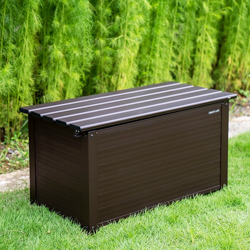 户外铝合金收纳柜可坐人别u墅花园储物箱庭院阳台防水防锈长条柜