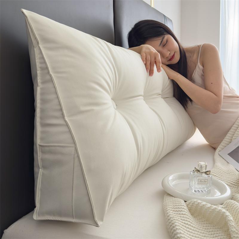 猫皮床头靠垫三角枕床上沙靠枕大靠爪背卧室发塌LMK米塌软包床缝