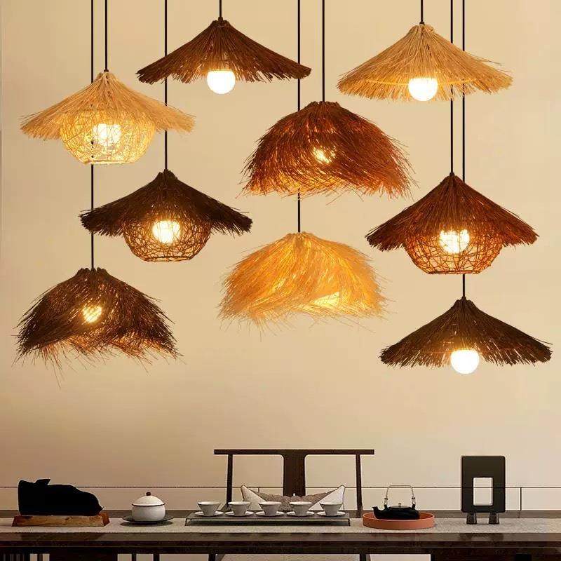艺术草帽灯罩复古民宿厅茶楼创个性藤984编灯日式火锅意店竹编餐,家装灯饰光源,智能吊灯,淘宝优惠券,粉丝福利购,淘宝优惠卷