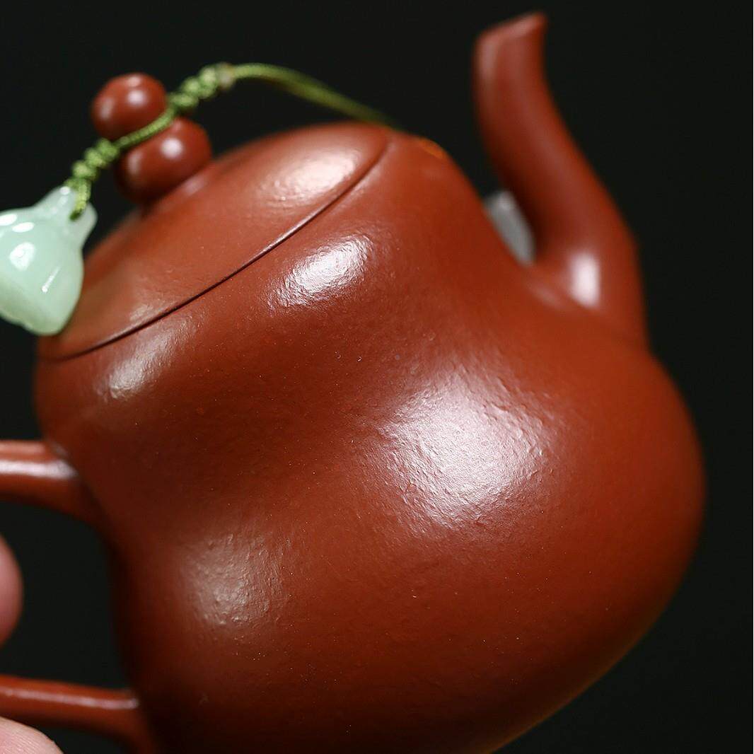宜兴紫砂壶朱泥手工制小葫ZHIFU-73芦茶壶家品用原功夫矿茶具直播