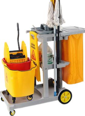 车超功宝D-15721多能清洁手推店客房物业打扫卫生保洁车布酒草车