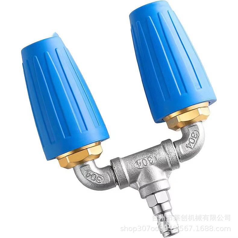 高压水枪旋转喷头红色合金搭三通锈钢不380水管接头TPI1/4铝4000P