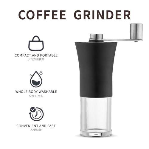 厂磨豆家ABS磨豆货源便携式手摇磨机用咖啡豆研磨器手动胡椒磨家