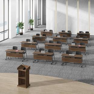 现代简约会议培训桌可移动可折叠条形桌带轮子静音商务商用会议桌