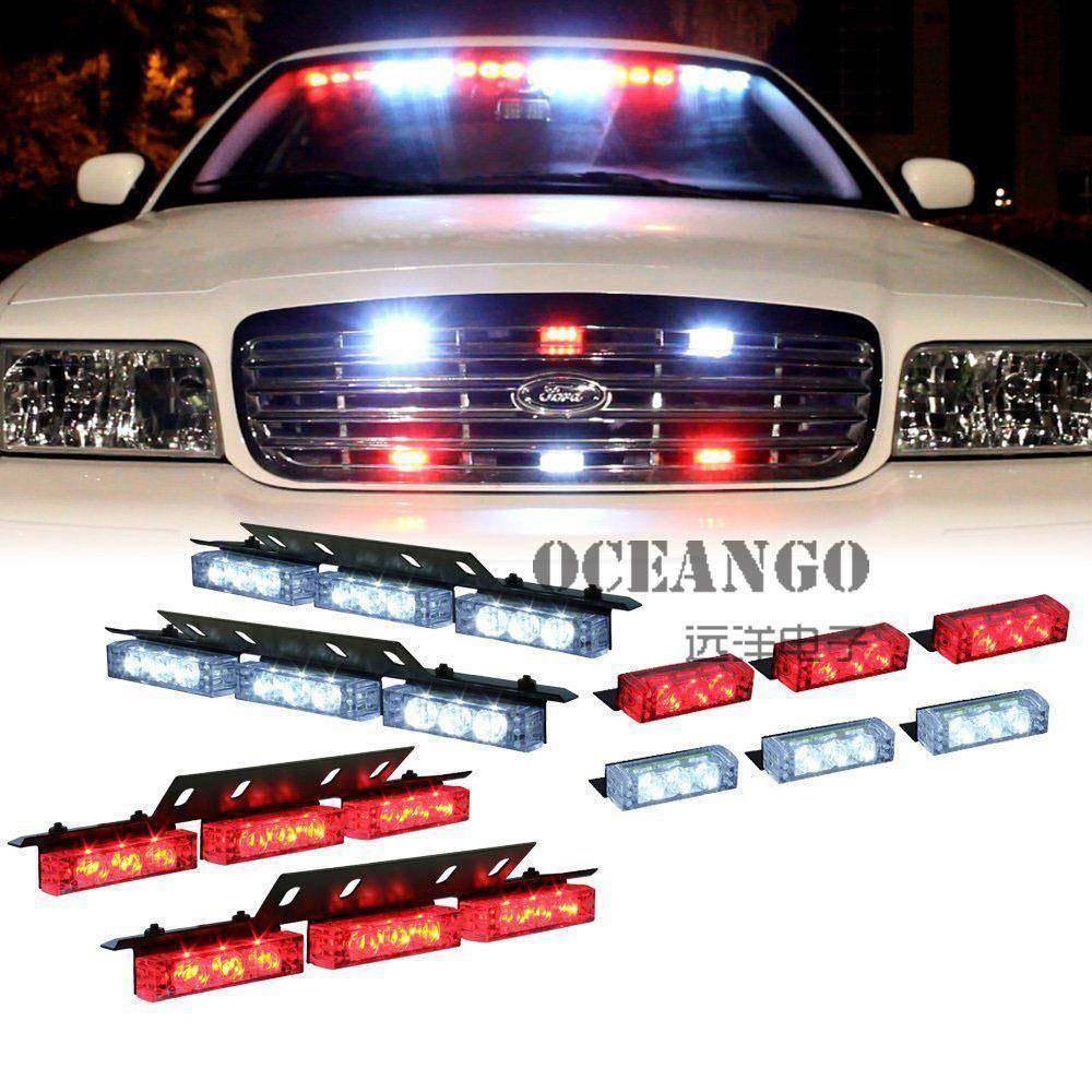 54LED爆闪灯汽车中网灯一拖六汽车爆闪灯36+18LED组合灯