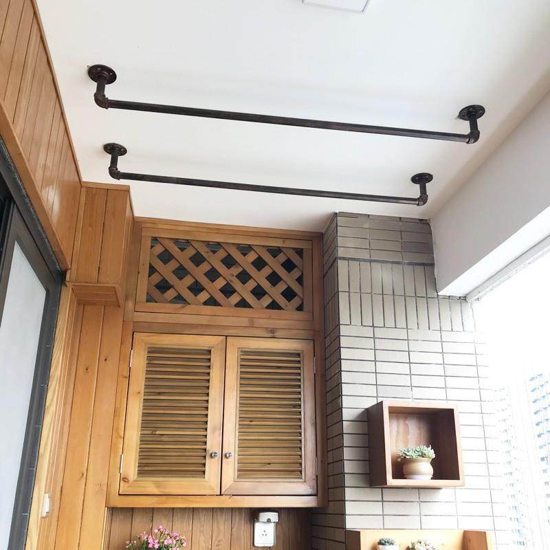 供应阳台晾衣杆顶装吊顶晾衣架加厚晒衣服的杆飘窗水管凉衣杆