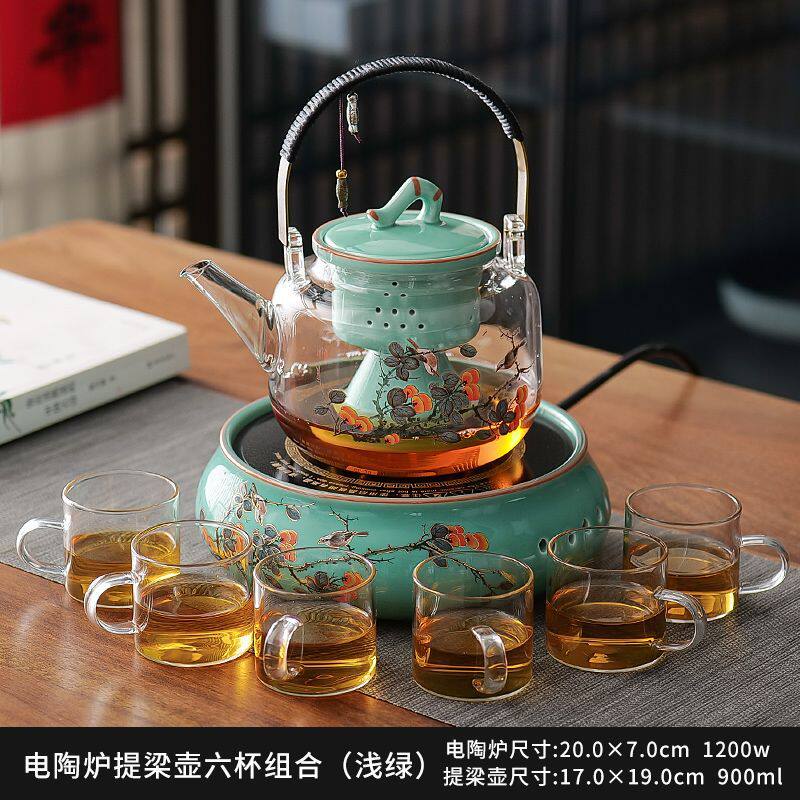 仙龙电陶炉茶炉煮茶器小型迷你铁壶烧水泡茶电热玻璃家用煮茶壶无
