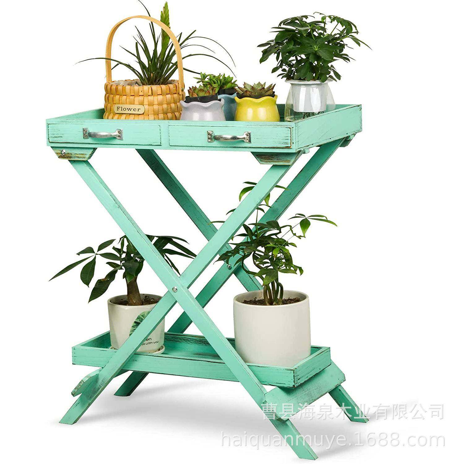 木质户外室内2层花架乡村风格复古绿色置物架阳台庭院实木花架,机械设备,其他机械设备,淘宝优惠券,粉丝福利购,淘宝优惠卷