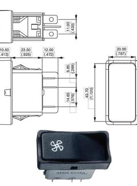 APEM电源翘板开关KG47自复位船型开关