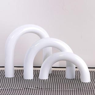 现代简约摆件几何玻璃拱门组合样板间售楼处书房客厅拱门软装 饰品